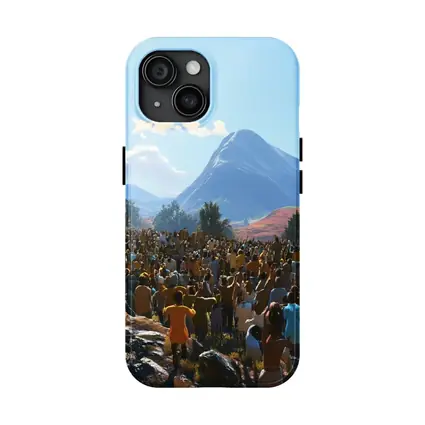 Jesus Preaching to Large Crowd Mountains