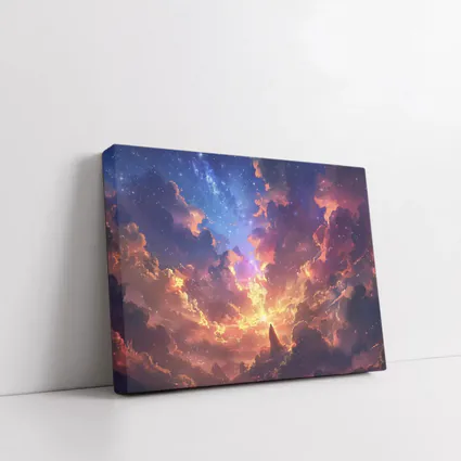 Anime Fantasy Sky Lone Figure Glowing Clouds