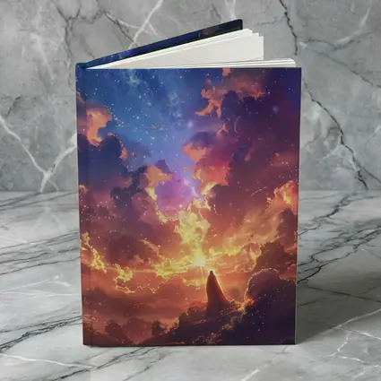 Anime Fantasy Sky Lone Figure Glowing Clouds