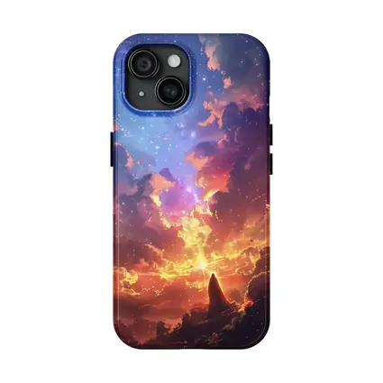Anime Fantasy Sky Lone Figure Glowing Clouds