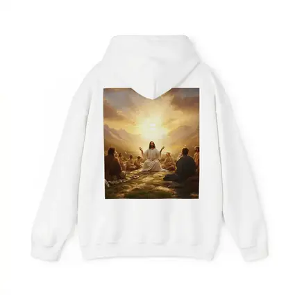 Jesus Teaching Disciples Golden Sunrise Mountains