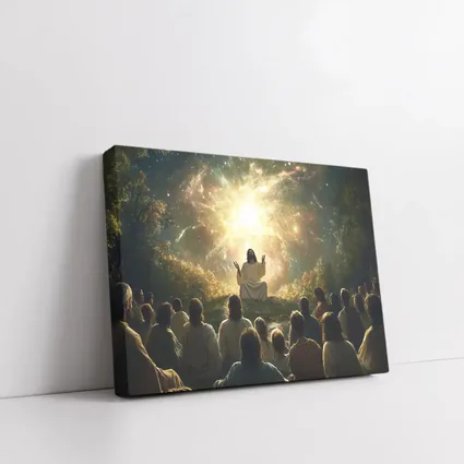 Jesus Preaching Under Cosmic Galaxy Light
