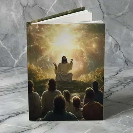 Jesus Preaching Under Cosmic Galaxy Light