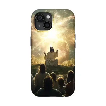 Jesus Preaching Under Cosmic Galaxy Light