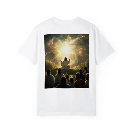 Jesus Preaching Under Cosmic Galaxy Light
