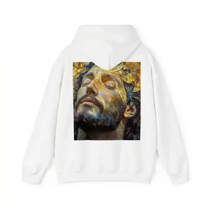 Bearded Man Golden Leaves Surreal Art