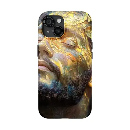 Bearded Man Golden Leaves Surreal Art