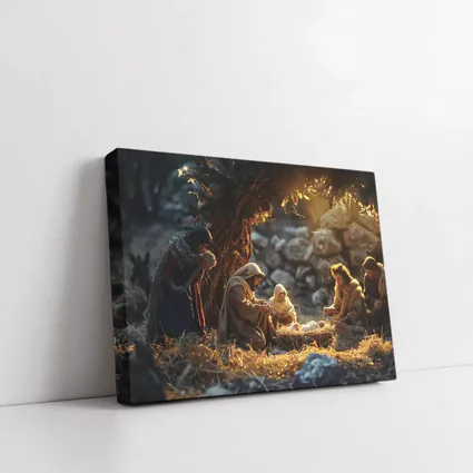 Nativity Scene Birth of Jesus Warm Light