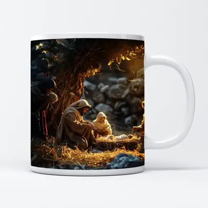 Nativity Scene Birth of Jesus Warm Light