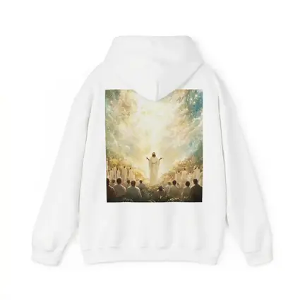 Jesus Christ Glowing Light Heavenly Garden Scene