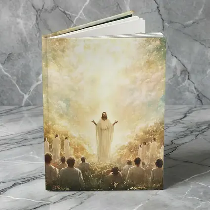 Jesus Christ Glowing Light Heavenly Garden Scene