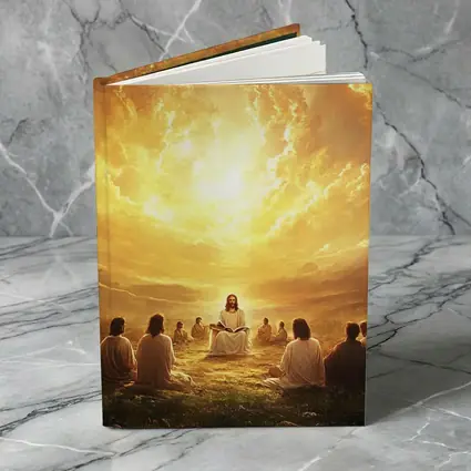 Jesus Teaching Disciples Golden Heavenly Sky
