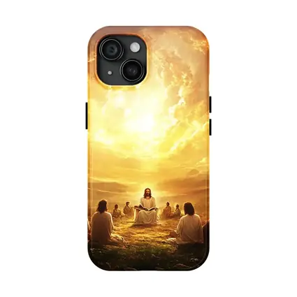 Jesus Teaching Disciples Golden Heavenly Sky