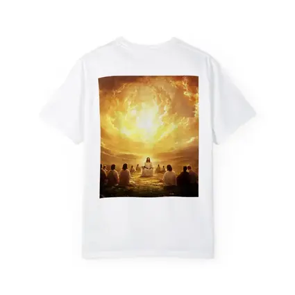 Jesus Teaching Disciples Golden Heavenly Sky