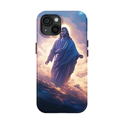 Jesus Christ Walking Among Heavenly Clouds Stars