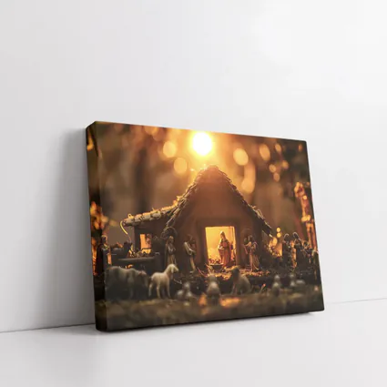 Nativity Scene Manger Warm Golden Light