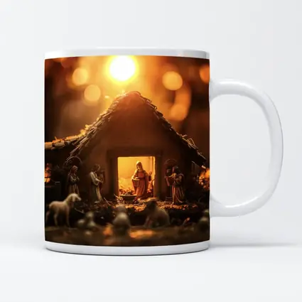 Nativity Scene Manger Warm Golden Light