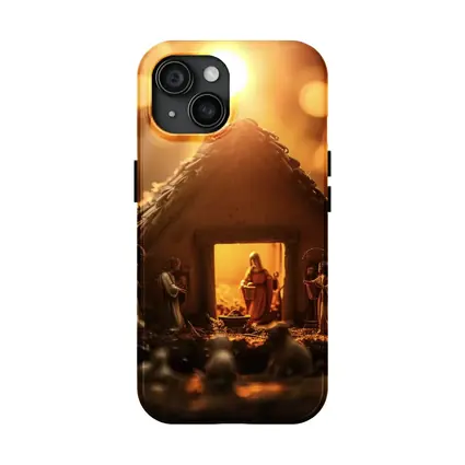 Nativity Scene Manger Warm Golden Light