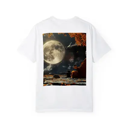 Buddhist Monk Meditating Under Full Moon