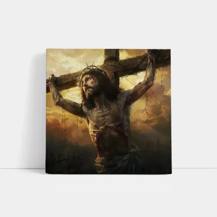 Jesus Christ Crucifixion Golden Sky Art