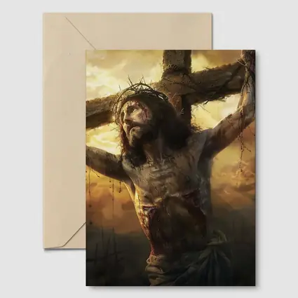Jesus Christ Crucifixion Golden Sky Art