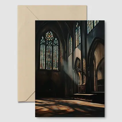 Gothic Cathedral Interior Stained Glass Light