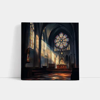 Gothic Cathedral Interior Stained Glass Light