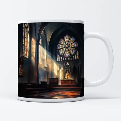 Gothic Cathedral Interior Stained Glass Light
