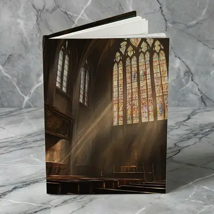 Gothic Cathedral Interior Stained Glass Light Rays