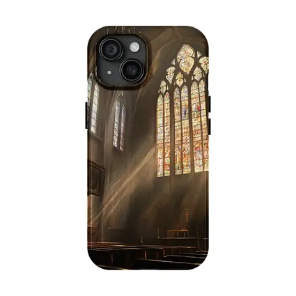 Gothic Cathedral Interior Stained Glass Light Rays