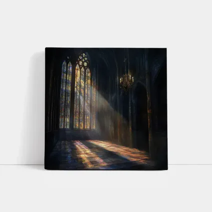 Gothic Cathedral Stained Glass Light Rays Interior