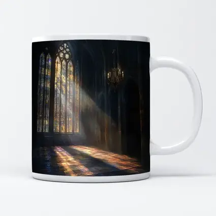 Gothic Cathedral Stained Glass Light Rays Interior
