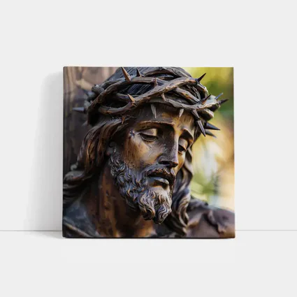 Jesus Christ Crown of Thorns Wood Sculpture