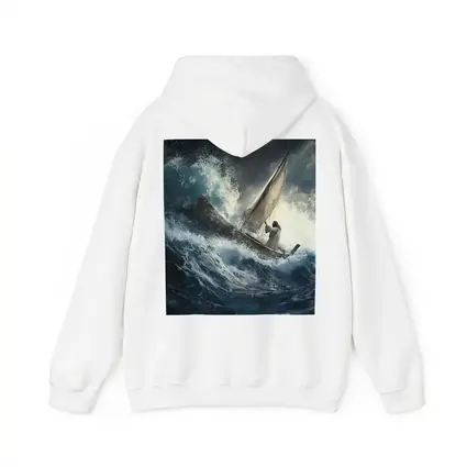 Jesus Standing On Boat Stormy Sea