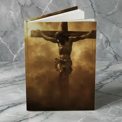Jesus Christ Crucifixion Dramatic Golden Clouds