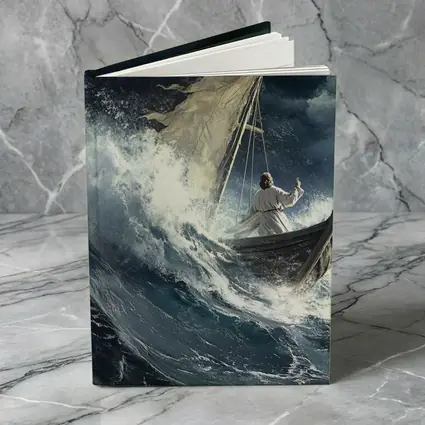 Jesus Calming Storm Raging Sea Waves