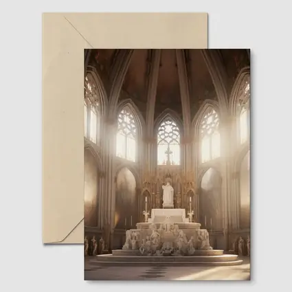 Gothic Cathedral Altar Light Rays Interior