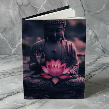 Buddha Statue Lotus Flower Purple Moody