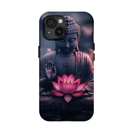 Buddha Statue Lotus Flower Purple Moody