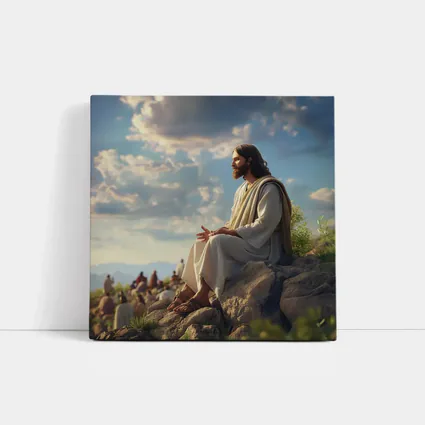 Jesus Teaching Disciples on Rocky Hillside