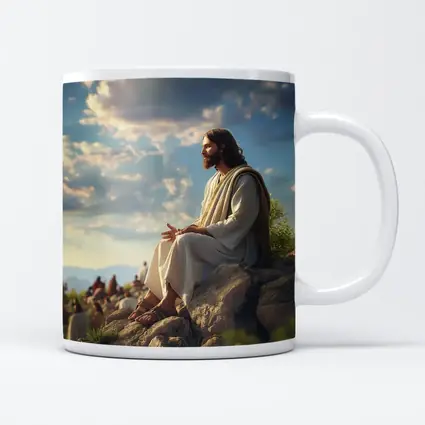 Jesus Teaching Disciples on Rocky Hillside