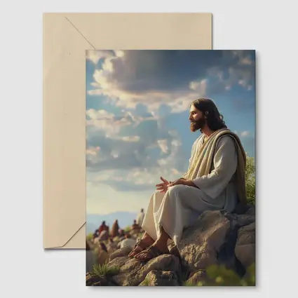 Jesus Teaching Disciples on Rocky Hillside
