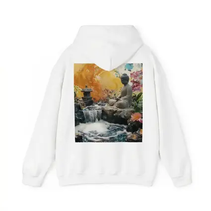 Buddha Statue Waterfall Garden Colorful Background