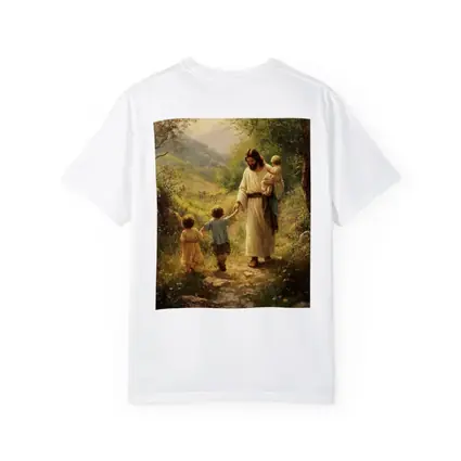 Jesus Walking With Children On Path