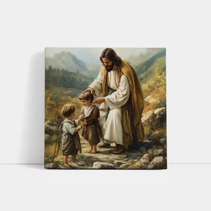Jesus With Children Mountain Path Oil Painting