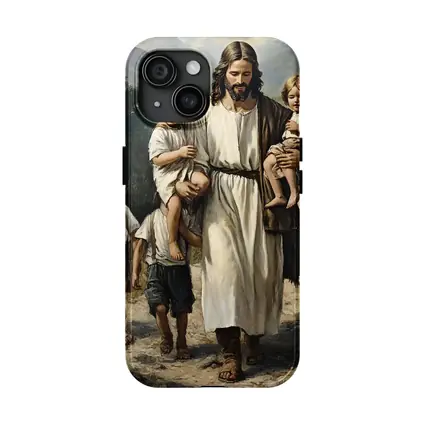Jesus Walking With Children Mountain Path Painting