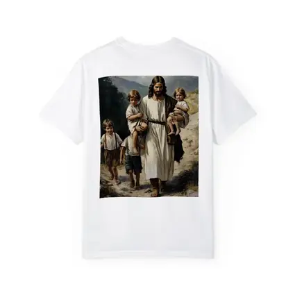 Jesus Walking With Children Mountain Path Painting