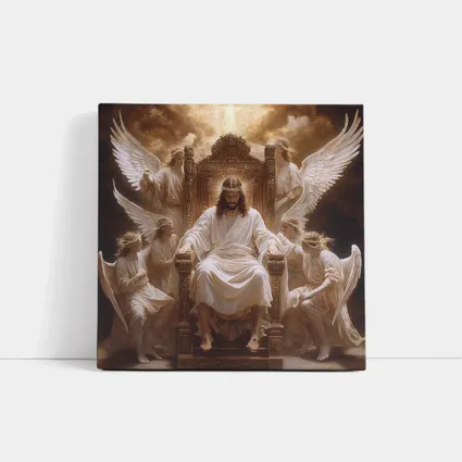 Jesus Christ Enthroned with Angels Religious Art
