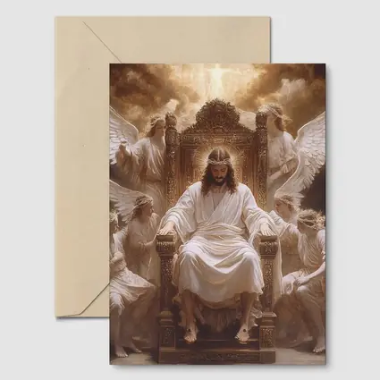 Jesus Christ Enthroned with Angels Religious Art