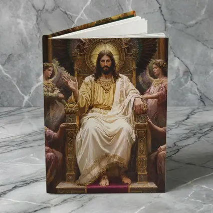 Jesus Christ Enthroned With Angels Painting